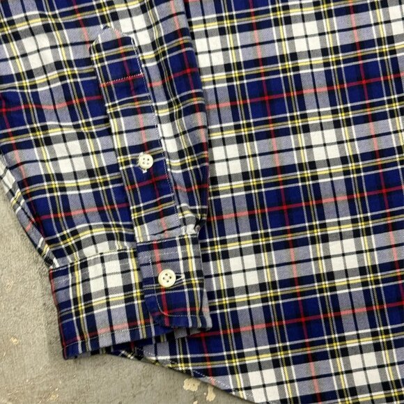 Ralph Lauren Classic Fit Plaid Shirt Long Sleeve Button Down Cotton Blue Medium - Picture 4 of 8